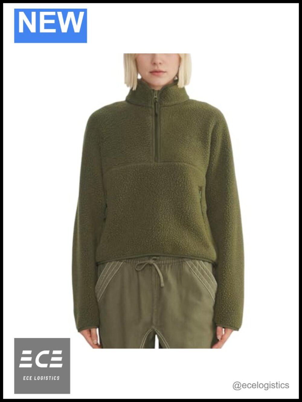 Women's Sherpa Cropped Fleece Pullover Sweatshirt Half Zip Fuzzy Jacket